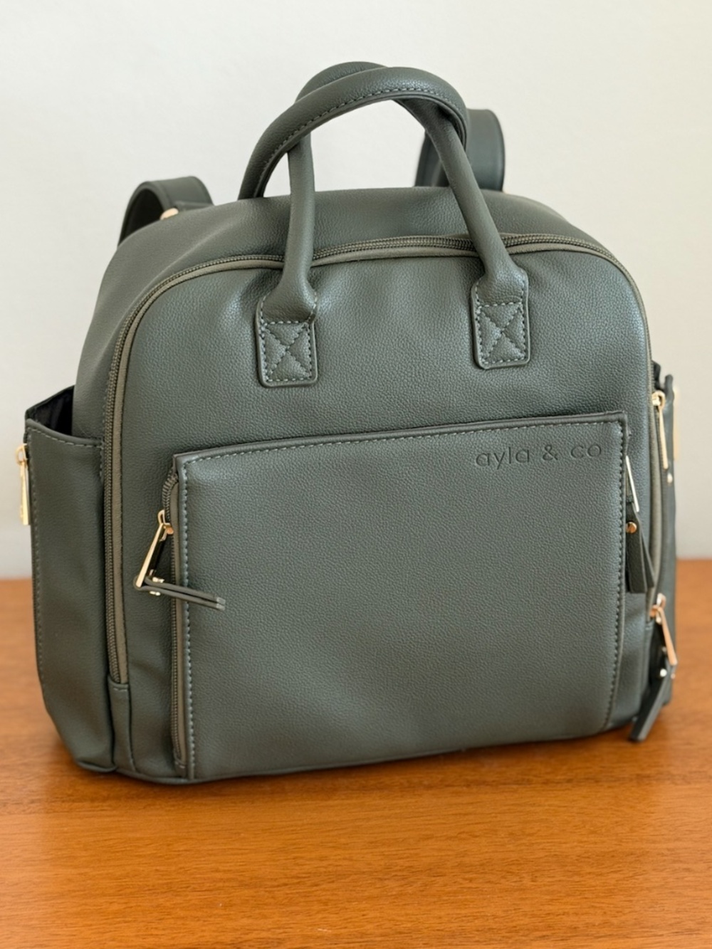 Ayla & Co The Ayla Mini Bag in Olive with protective storage bag